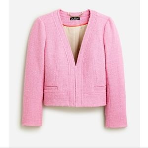 Collarless lady jacket in maritime tweed BT544